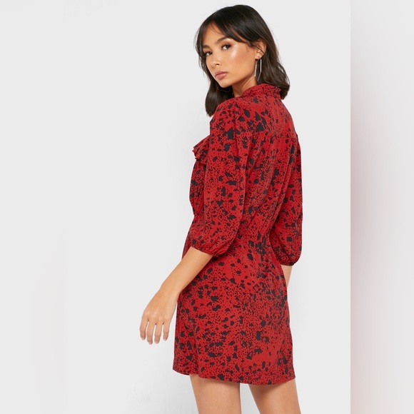 Topshop Red Animal Print Dress - Picture 4 of 4